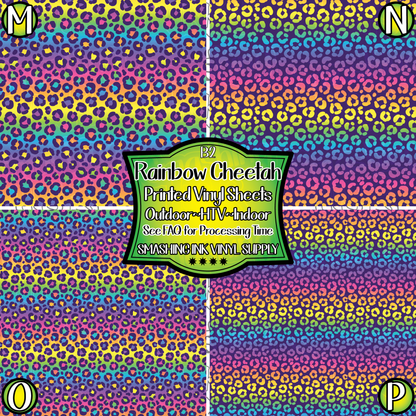 Rainbow Cheetah ★ Pattern Vinyl | Faux Leather | Sublimation (TAT 3 BUS DAYS)