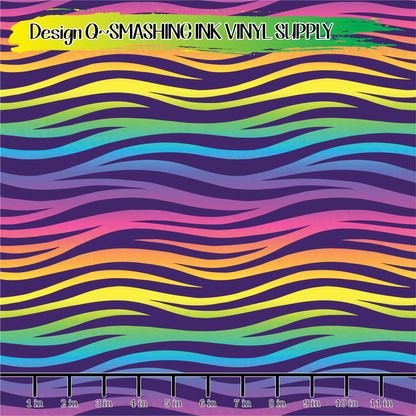 Rainbow Zebra ★ Pattern Vinyl | Faux Leather | Sublimation (TAT 3 BUS DAYS)