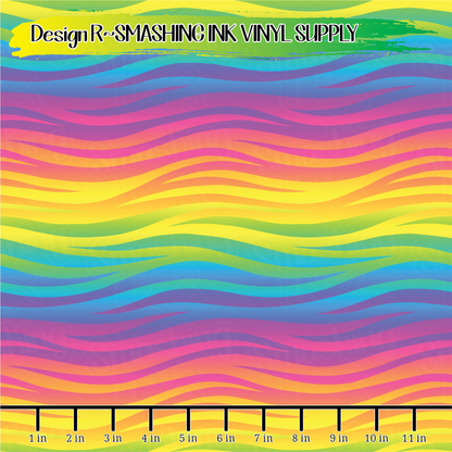 Rainbow Zebra ★ Pattern Vinyl | Faux Leather | Sublimation (TAT 3 BUS DAYS)