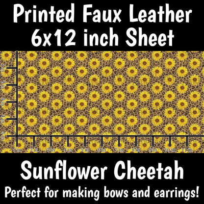 Sunflower Cheetah - Faux Leather Sheet (SHIPS IN 3 BUS DAYS)