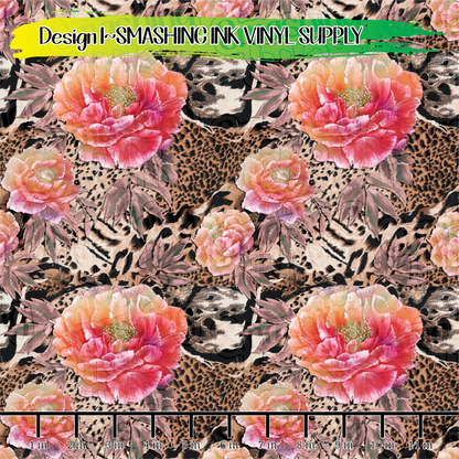 Floral Animal Print ★ Laser Safe Adhesive Film (TAT 3 BUS DAYS)