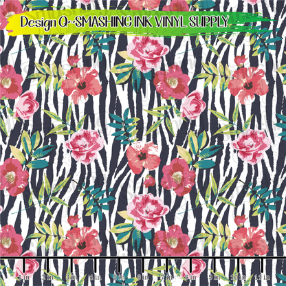 Floral Animal Print  ★ Pattern Vinyl | Faux Leather | Sublimation (TAT 3 BUS DAYS)