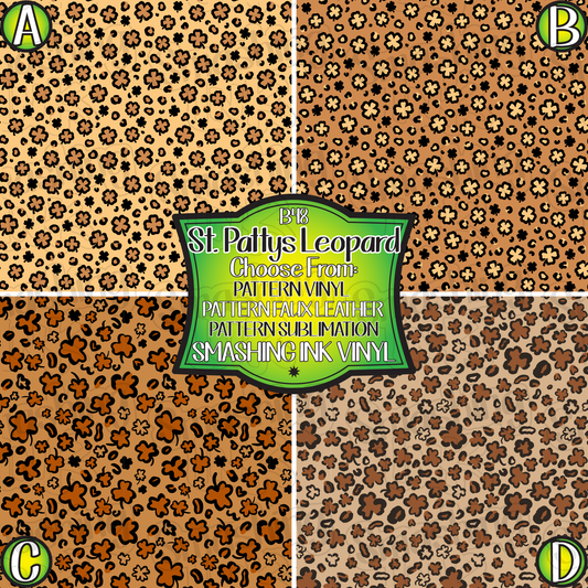 St. Pattys Leopard ★ Pattern Vinyl | Faux Leather | Sublimation (TAT 3 BUS DAYS)