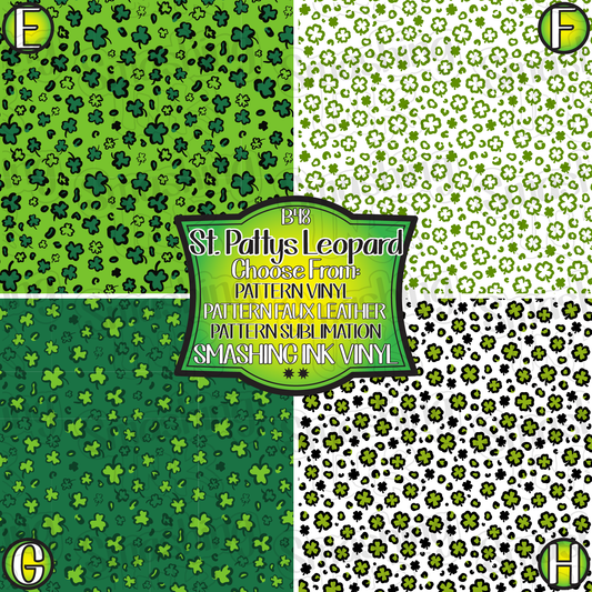 St. Pattys Leopard ★ Pattern Vinyl | Faux Leather | Sublimation (TAT 3 BUS DAYS)