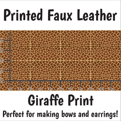 Giraffe Print - Faux Leather Sheet (SHIPS IN 3 BUS DAYS)