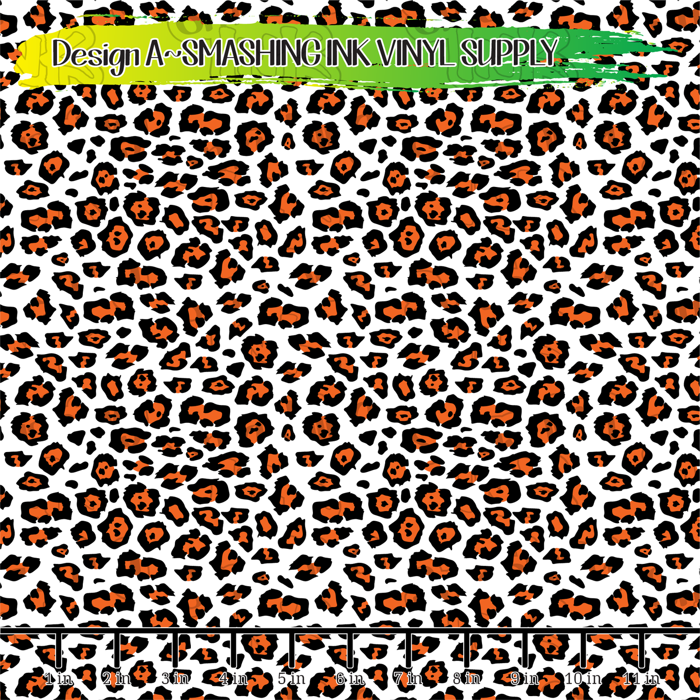 Orange Black Cheetah ★ Pattern Vinyl | Faux Leather | Sublimation (TAT 3 BUS DAYS