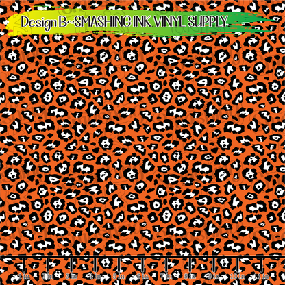Orange Black Cheetah ★ Laser Safe Adhesive Film (TAT 3 BUS DAYS