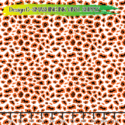 Orange Black Cheetah ★ Pattern Vinyl | Faux Leather | Sublimation (TAT 3 BUS DAYS