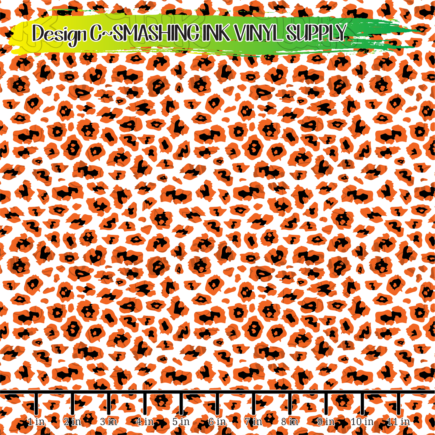 Orange Black Cheetah ★ Laser Safe Adhesive Film (TAT 3 BUS DAYS