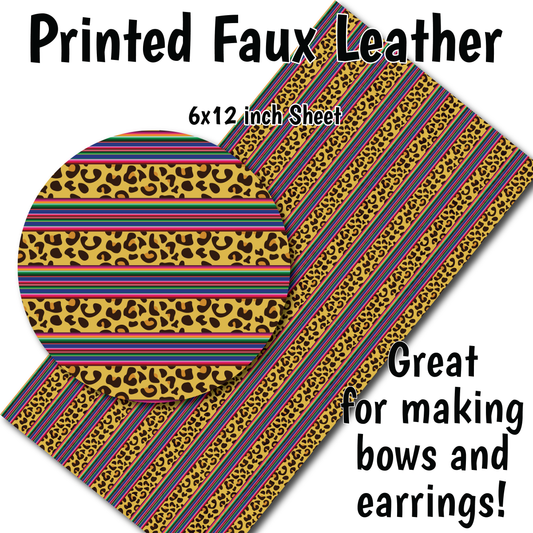 Cheetah Serape - Faux Leather Sheet (SHIPS IN 3 BUS DAYS)
