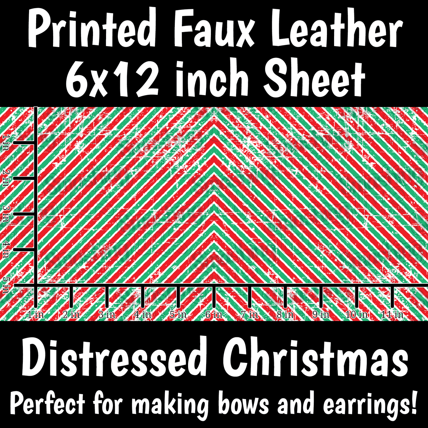 Distressed Christmas - Faux Leather Sheet (SHIPS IN 3 BUS DAYS)