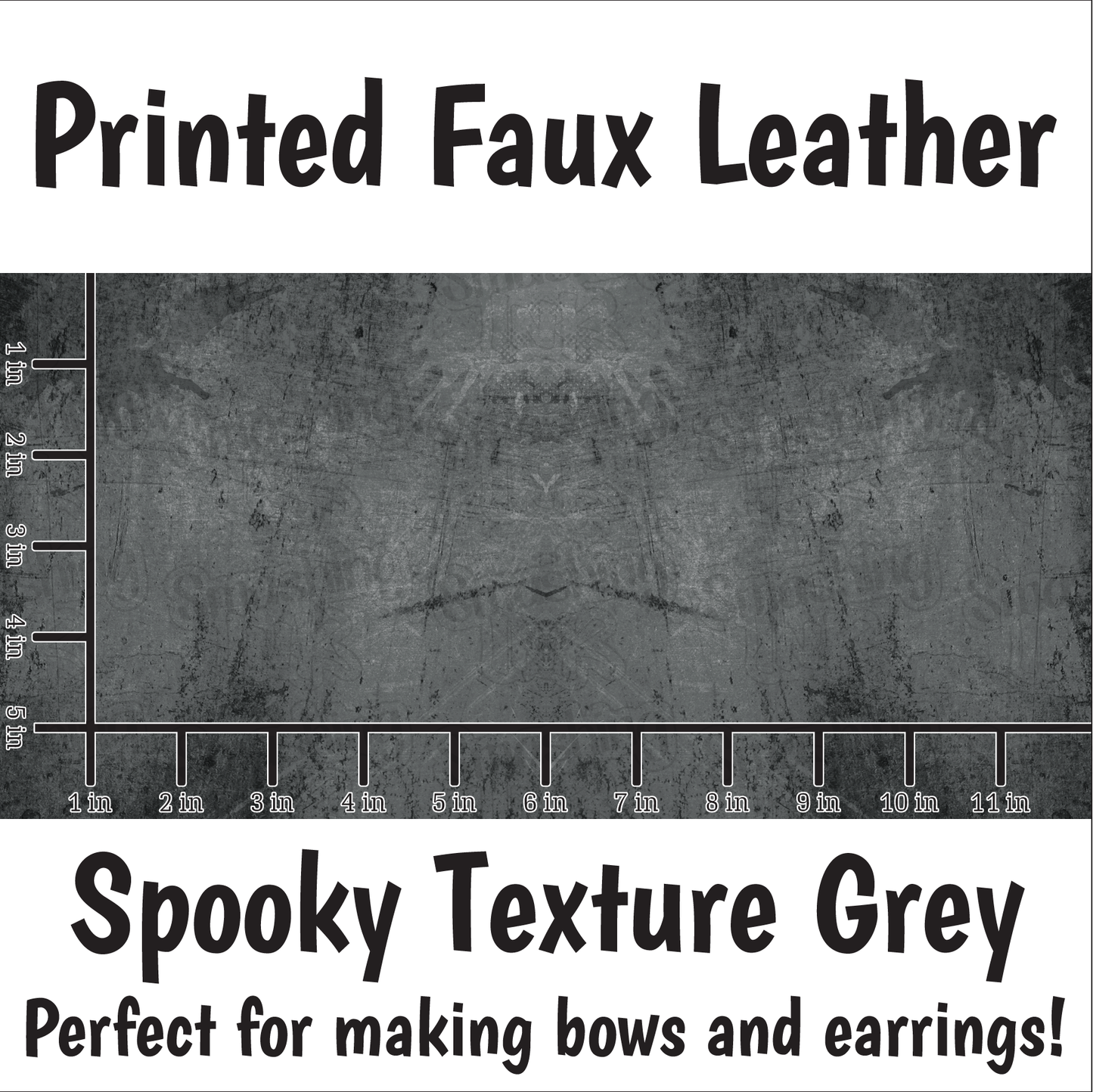 Spooky Texture Grey - Faux Leather Sheet (SHIPS IN 3 BUS DAYS)