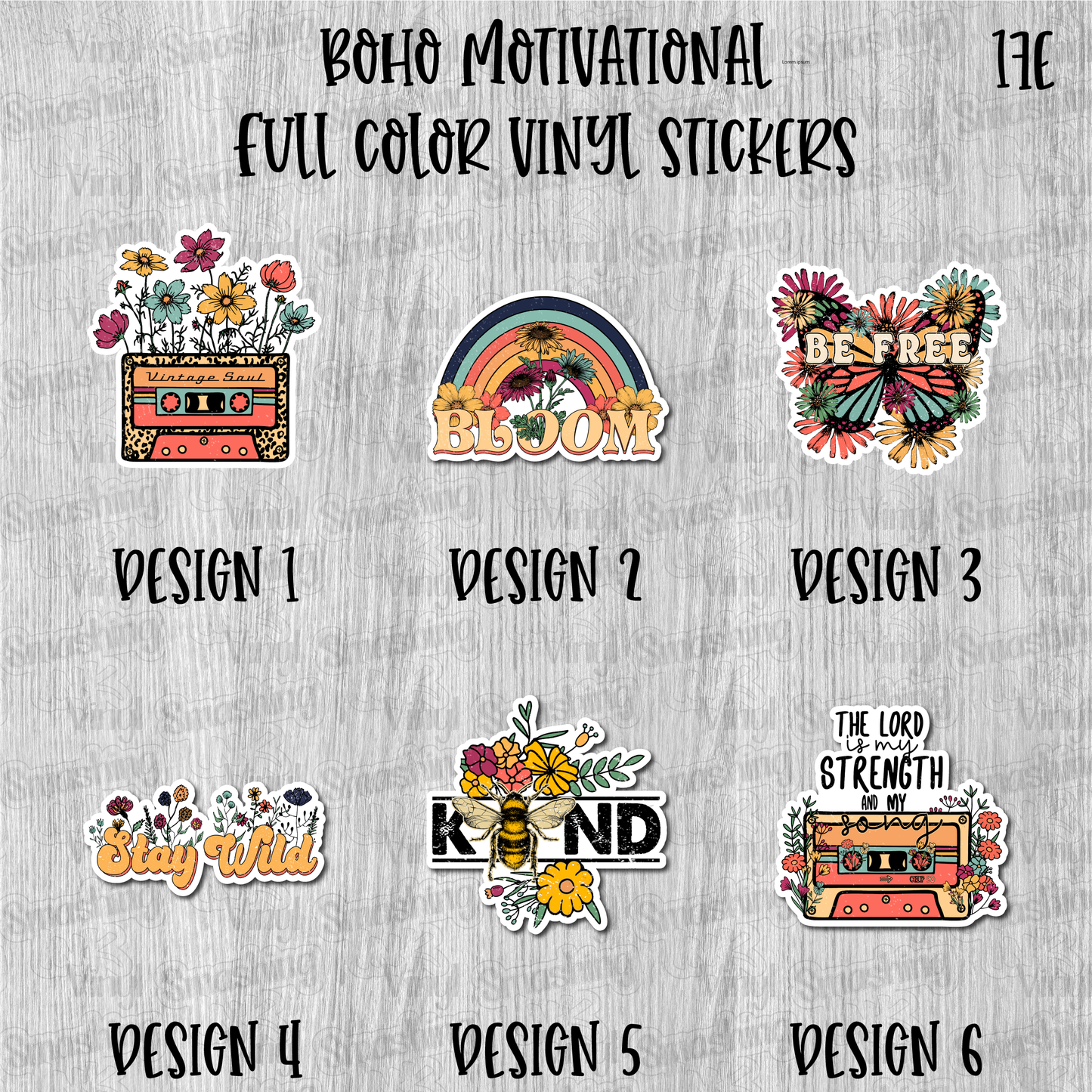 Boho Motivational - Full Color Vinyl Stickers (SHIPS IN 3-7 BUS DAYS)