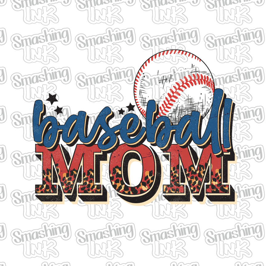 Baseball Mom 4 - Heat Transfer | DTF | Sublimation (TAT 3 BUS DAYS) [3B-15HTV]