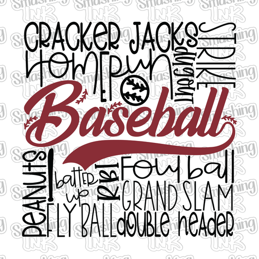 Baseball Terms - Heat Transfer | DTF | Sublimation (TAT 3 BUS DAYS) [3B-8HTV]