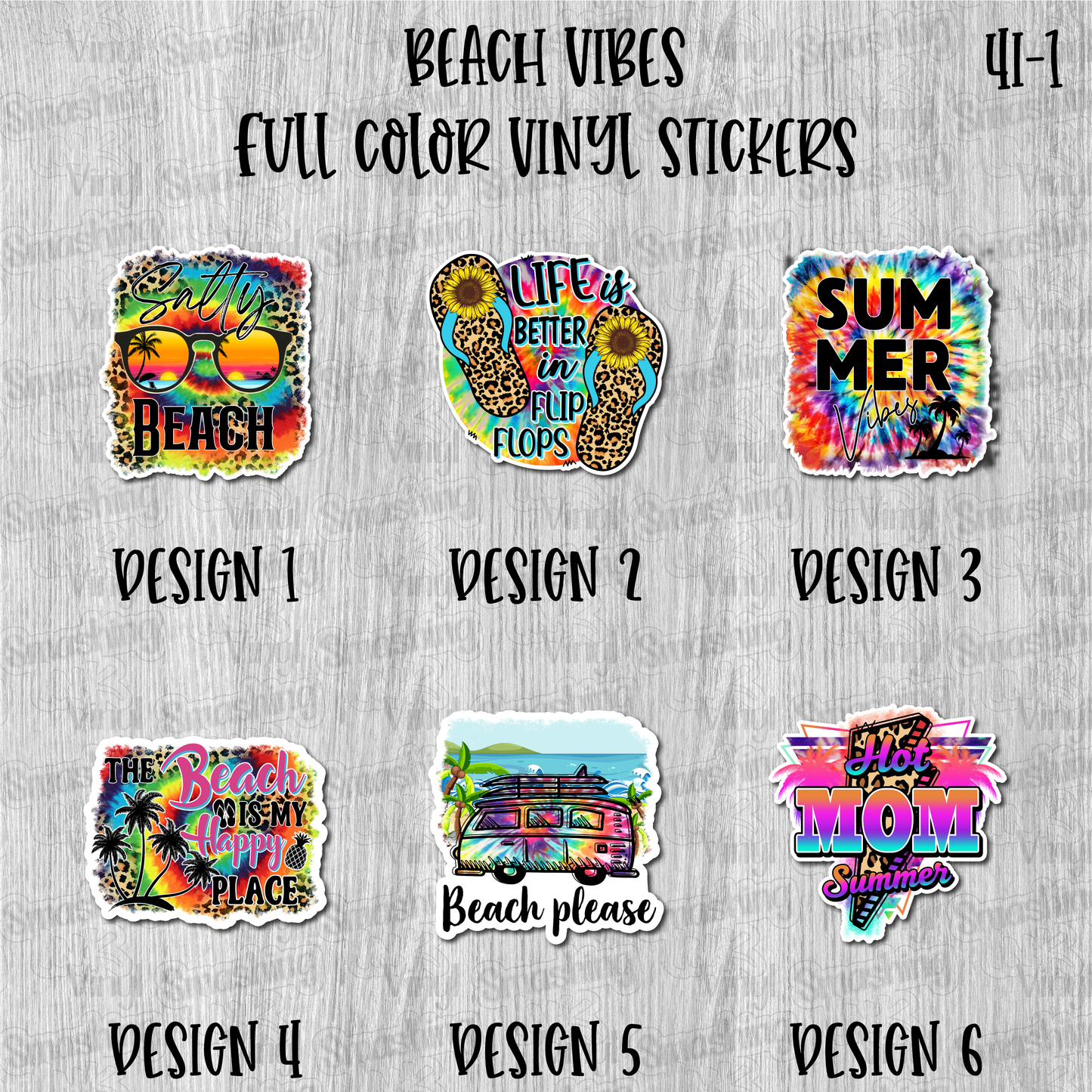 Beach Vibes - Full Color Vinyl Stickers (SHIPS IN 3-7 BUS DAYS)