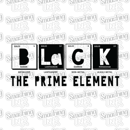 Black-The Prime Element - Heat Transfer | DTF | Sublimation (TAT 3 BUS DAYS) [7F28-4HTV]