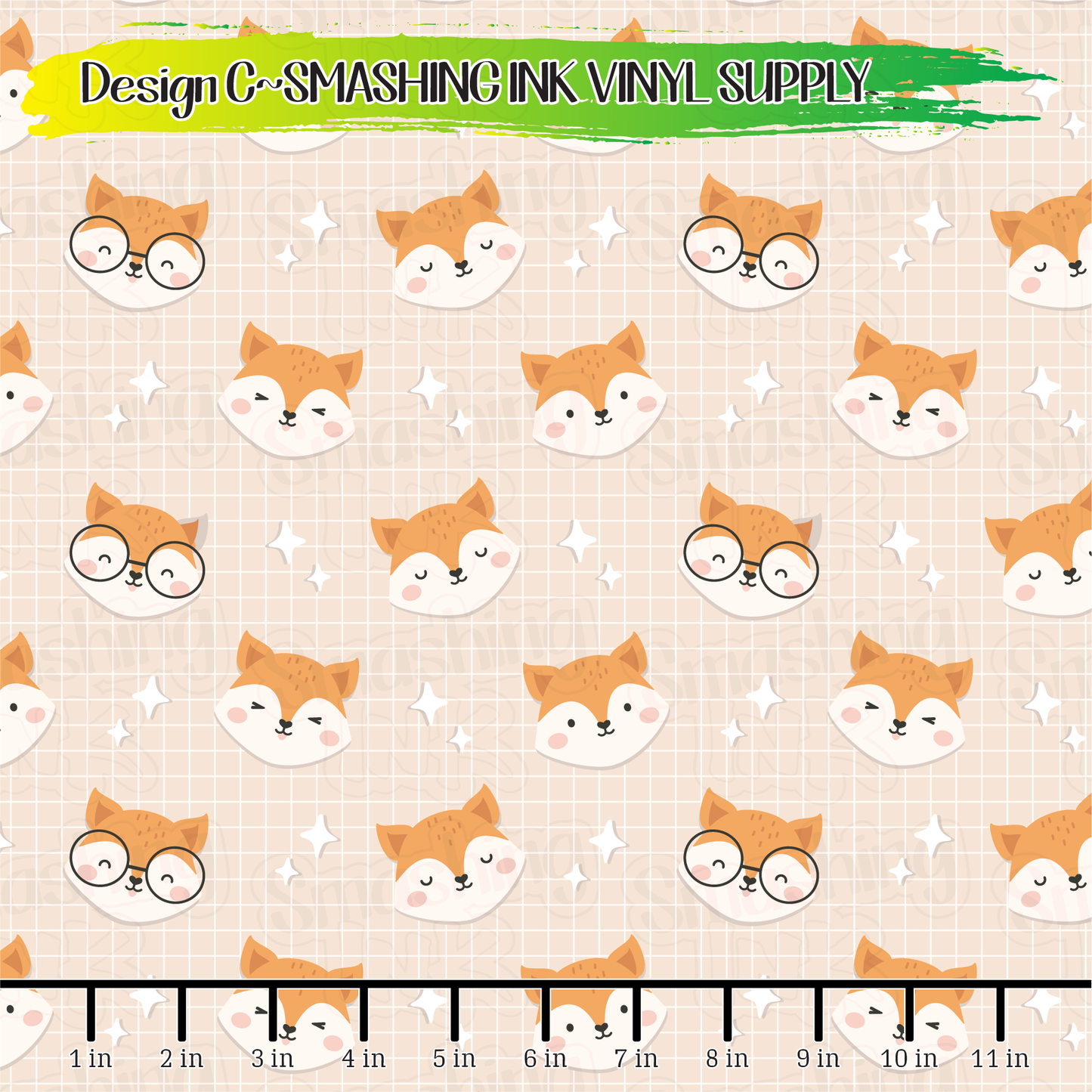 Cute Fox Head ★ Pattern Vinyl | Faux Leather | Sublimation (TAT 3 BUS DAYS)