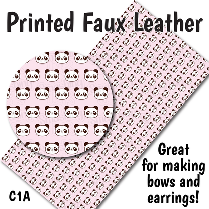 Pandas - Faux Leather Sheet (SHIPS IN 3 BUS DAYS)