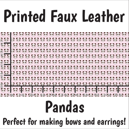 Pandas - Faux Leather Sheet (SHIPS IN 3 BUS DAYS)