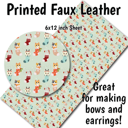 Meowy Christmas R - Faux Leather Sheet (SHIPS IN 3 BUS DAYS)