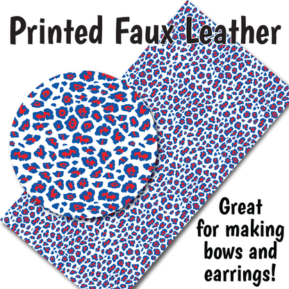 Patriotic Cheetah A - Faux Leather Sheet (SHIPS IN 3 BUS DAYS)
