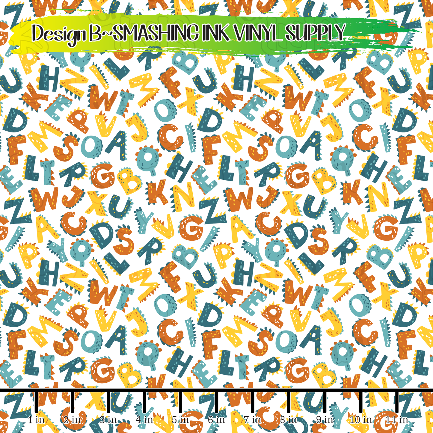 Dinosaur Alphabet ★ Pattern Vinyl | Faux Leather | Sublimation (TAT 3 BUS DAYS)