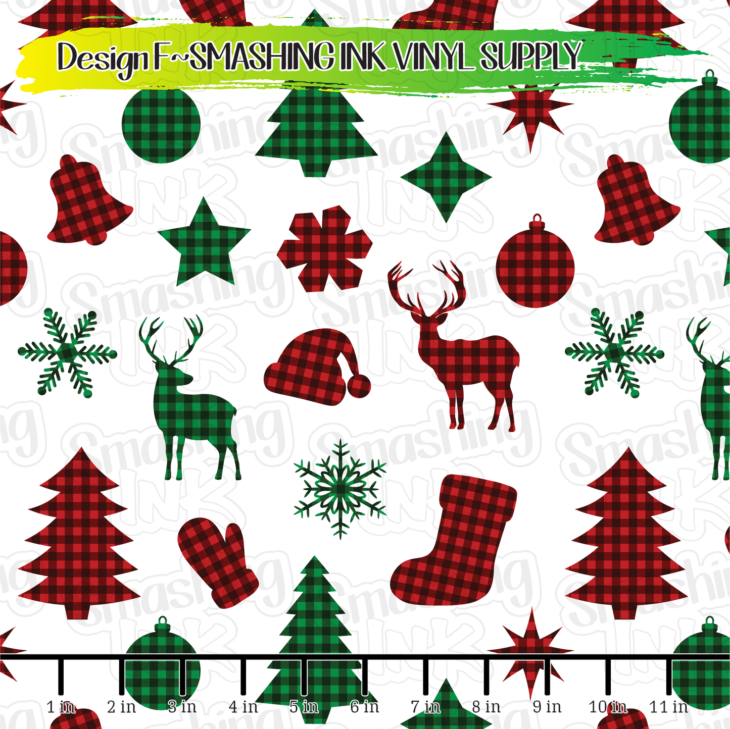 Plaid Deer and Trees ★ Laser Safe Adhesive Film (TAT 3 BUS DAYS)