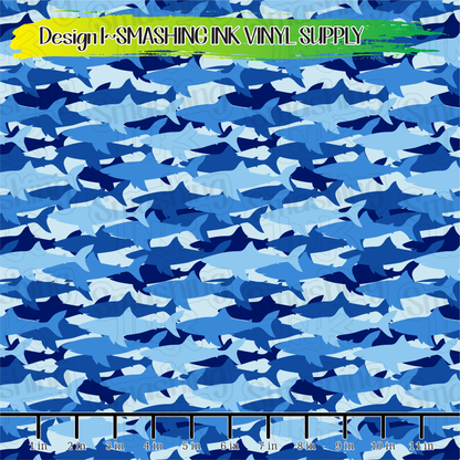 Shark Patterns ★ Pattern Vinyl | Faux Leather | Sublimation (TAT 3 BUS DAYS)