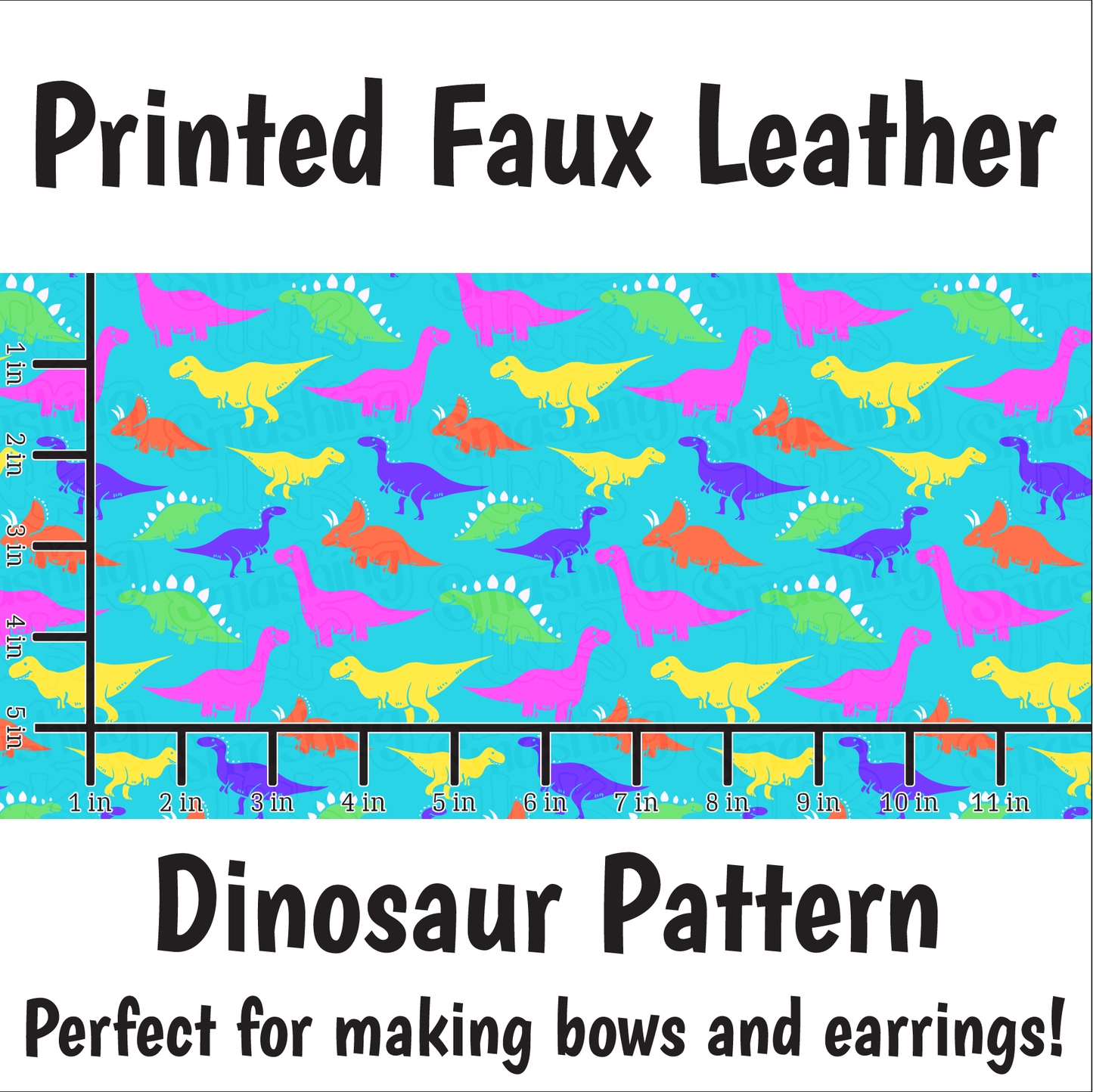 Dinosaur Pattern - Faux Leather Sheet (SHIPS IN 3 BUS DAYS)