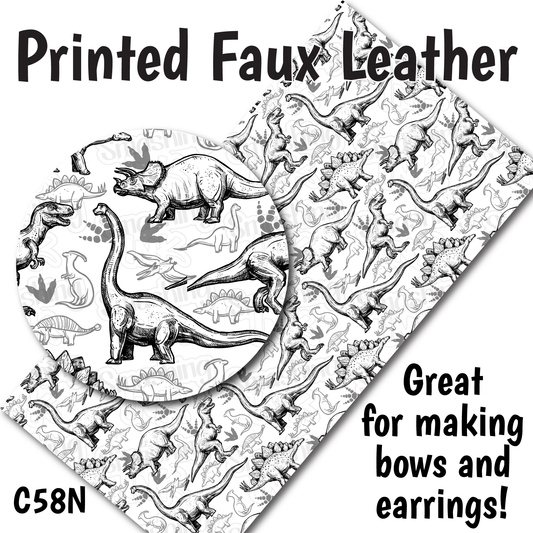 Dinosaurs - Faux Leather Sheet (SHIPS IN 3 BUS DAYS)