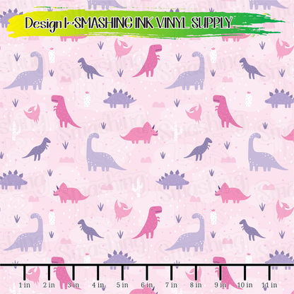 Pastel Dinosaurs ★ Laser Safe Adhesive Film (TAT 3 BUS DAYS)