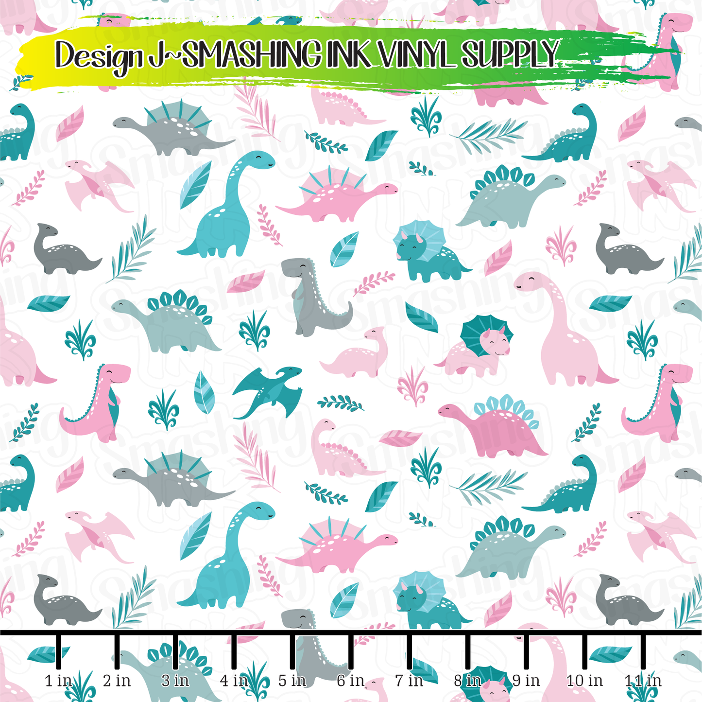 Pastel Dinosaurs ★ Laser Safe Adhesive Film (TAT 3 BUS DAYS)