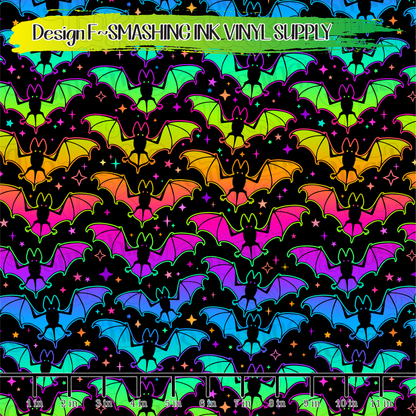 Rainbow Bats ★ Pattern Vinyl | Faux Leather | Sublimation (TAT 3 BUS DAYS)