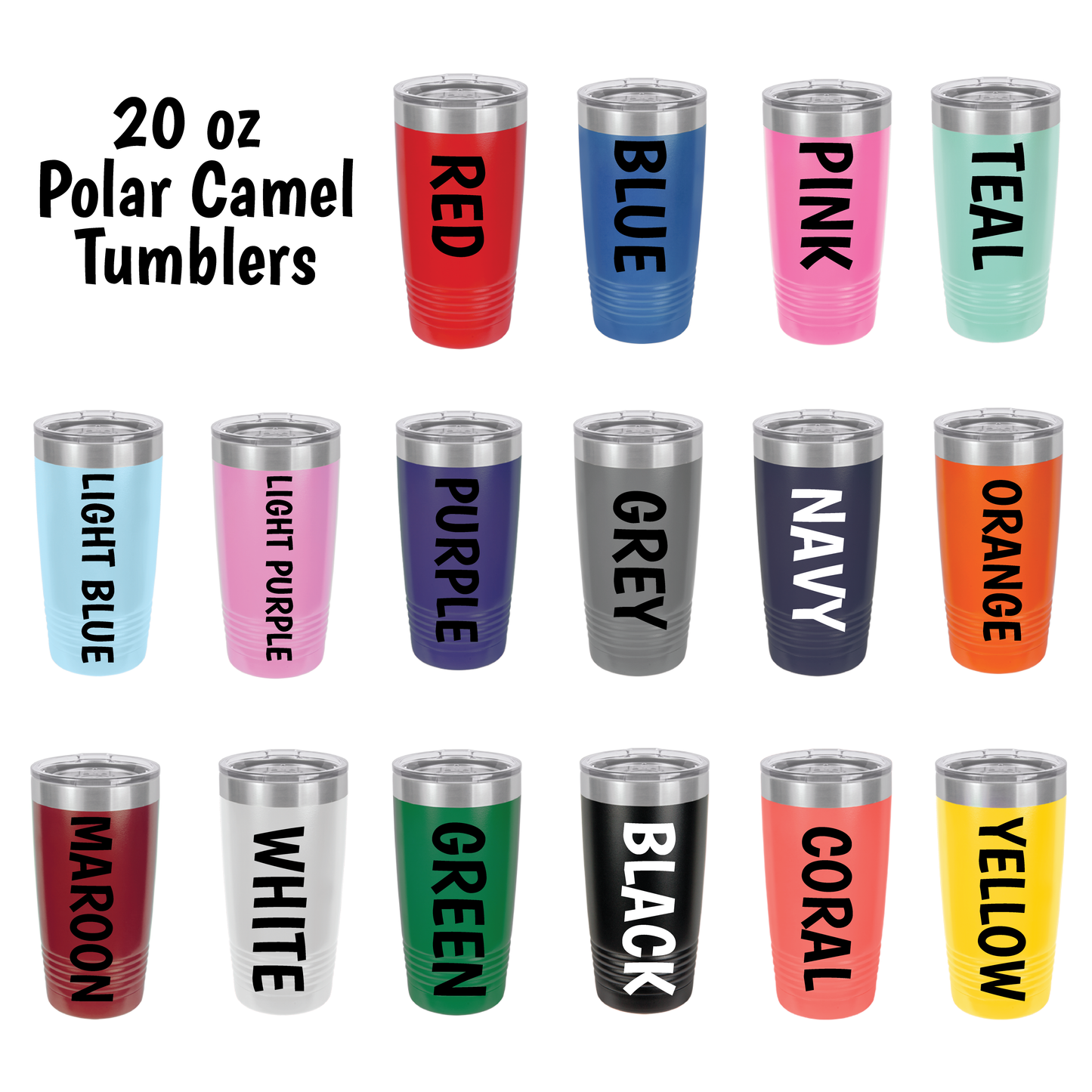 20 oz Promo Tumblers -Mix & Match- Bulk Wholesale Personalized Engraved or  Full Color Print Logo