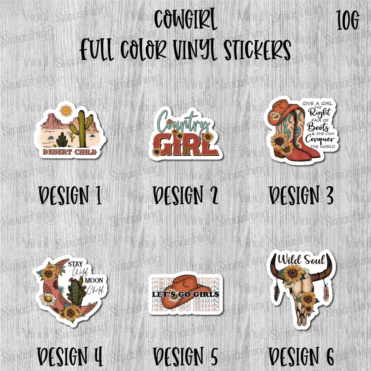 Cowgirl - Full Color Vinyl Stickers (SHIPS IN 3-7 BUS DAYS)