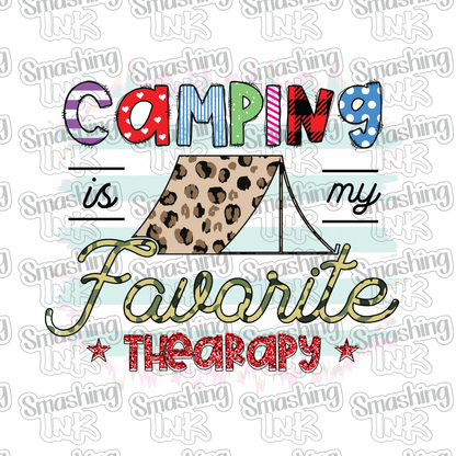 Camping Is My Favorite Therapy - Heat Transfer | DTF | Sublimation (TAT 3 BUS DAYS) [9F-32HTV]