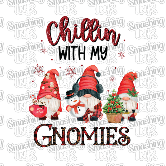 Christmas With My Gnomies Digital Stock iron on Transfer