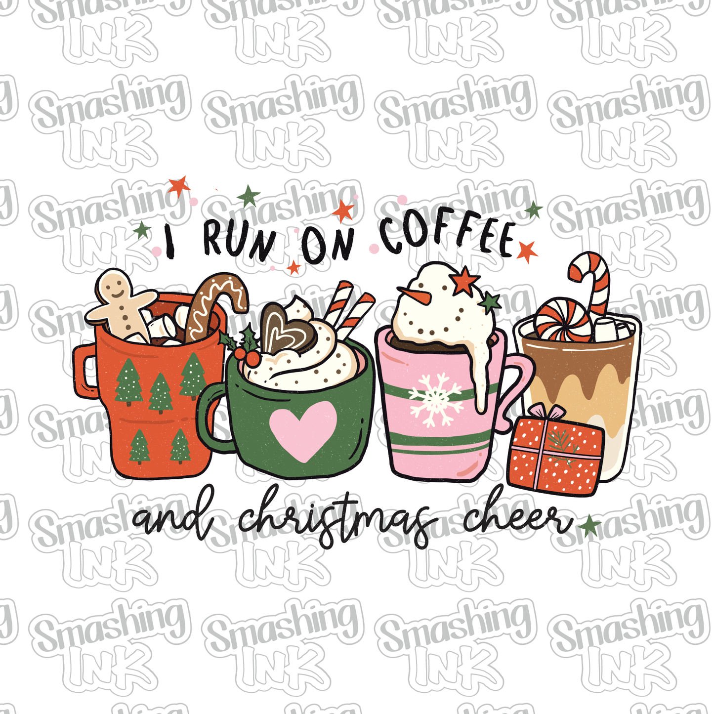 Coffee and Christmas Cheer - Heat Transfer | DTF | Sublimation (TAT 3 BUS DAYS) [4G40-1HTV]