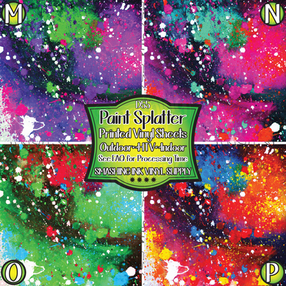Paint Splatter ★ Pattern Vinyl | Faux Leather | Sublimation (TAT 3 BUS DAYS)