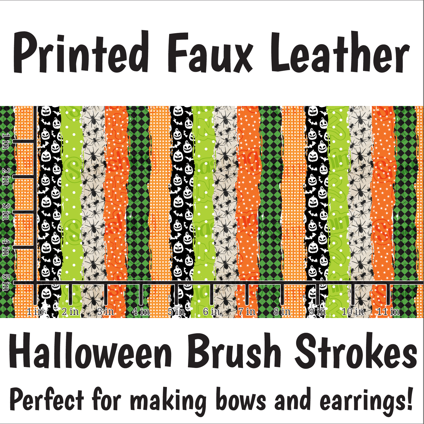 Halloween Brush Strokes - Faux Leather Sheet (SHIPS IN 3 BUS DAYS)
