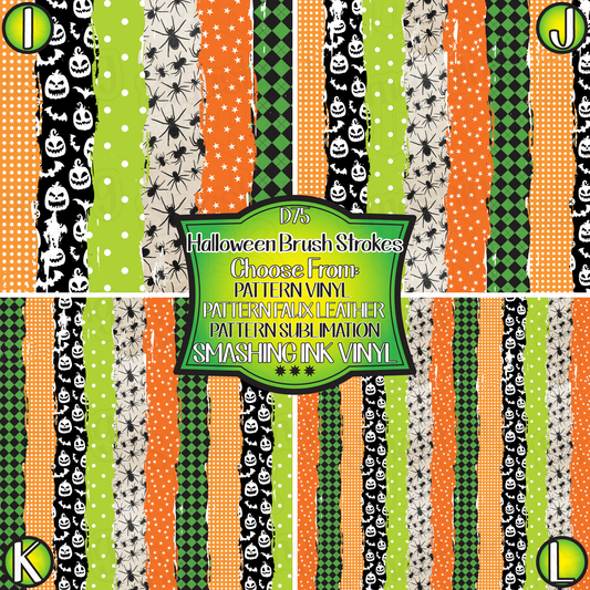 Halloween Brush Strokes ★ Pattern Vinyl | Faux Leather | Sublimation (TAT 3 BUS DAYS)