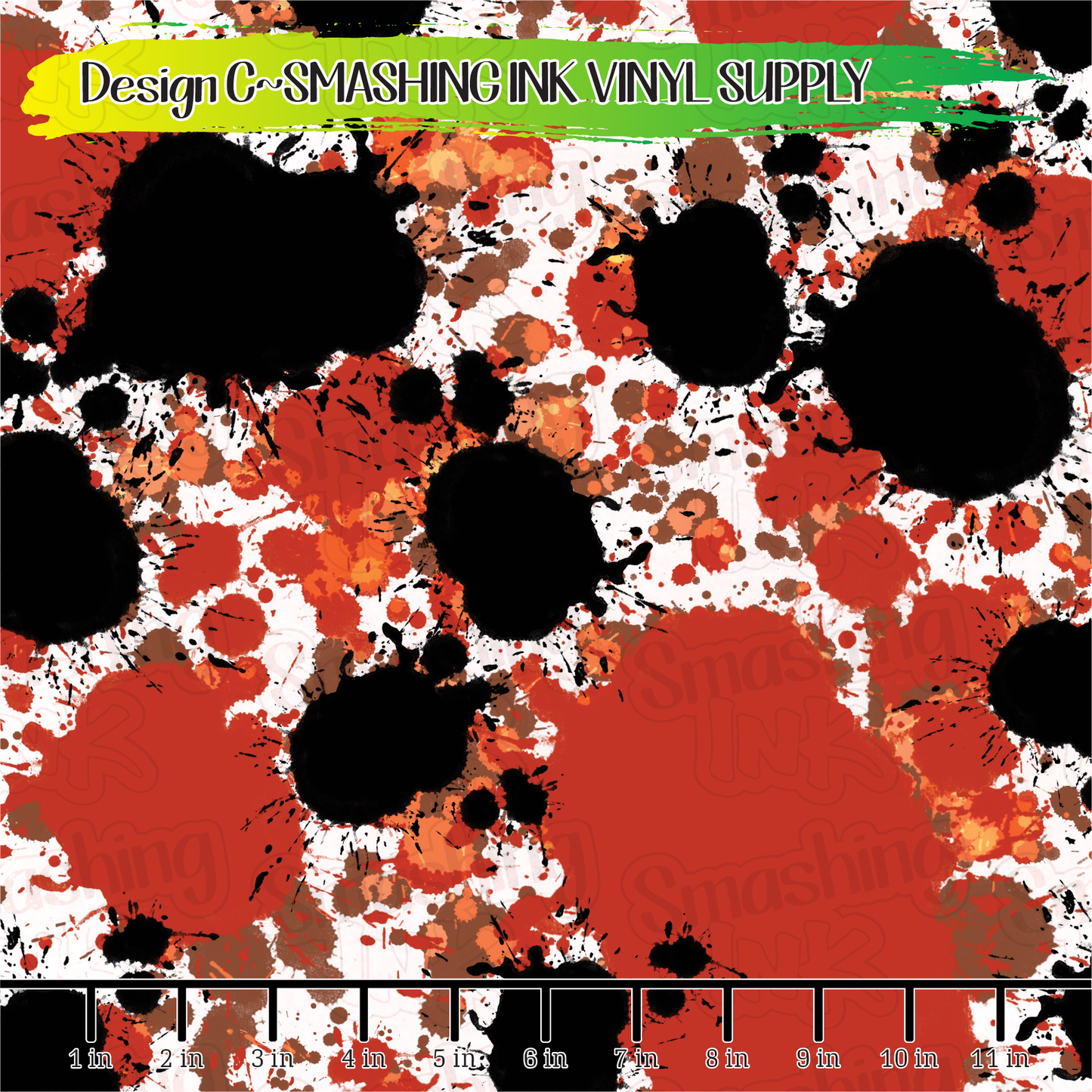 Halloween Splatter ★ Laser Safe Adhesive Film (TAT 3 BUS DAYS)