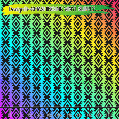 Rainbow Aztec ★ Pattern Vinyl | Faux Leather | Sublimation (TAT 3 BUS DAYS)