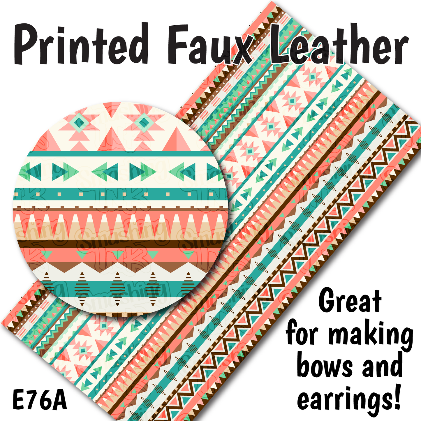 Tribal Aztec Pattern - Faux Leather Sheet (SHIPS IN 3 BUS DAYS)
