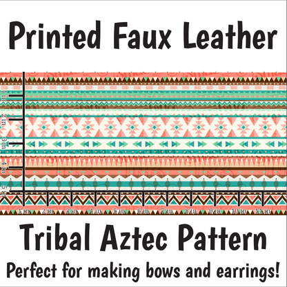 Tribal Aztec Pattern - Faux Leather Sheet (SHIPS IN 3 BUS DAYS)
