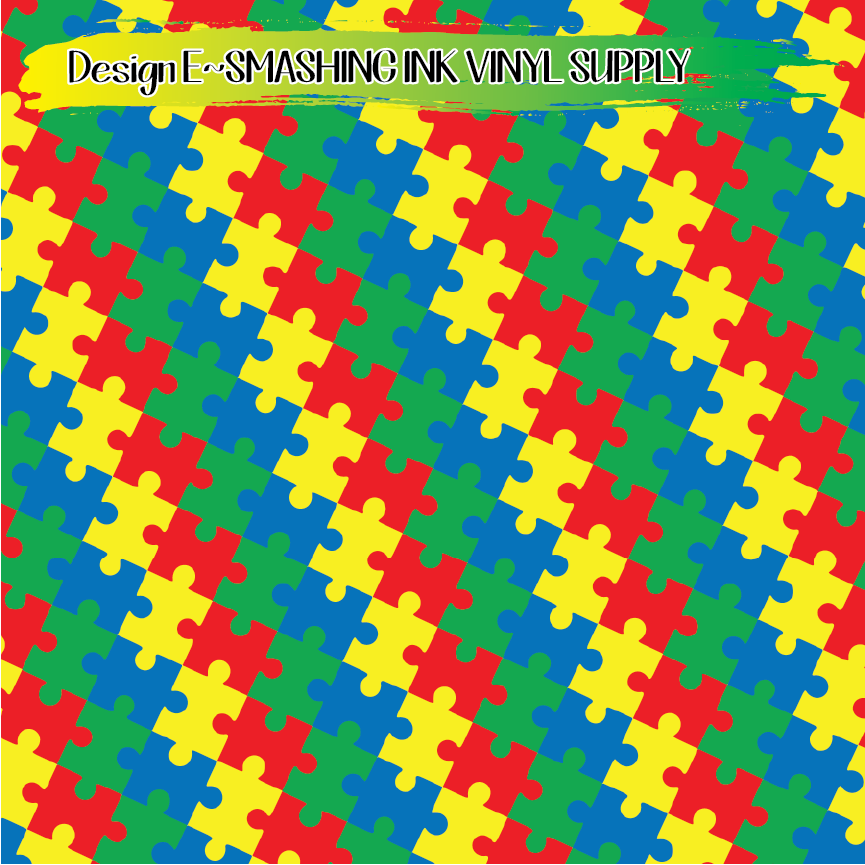 Puzzle Cause ★ Pattern Vinyl | Faux Leather | Sublimation (TAT 3 BUS DAYS)