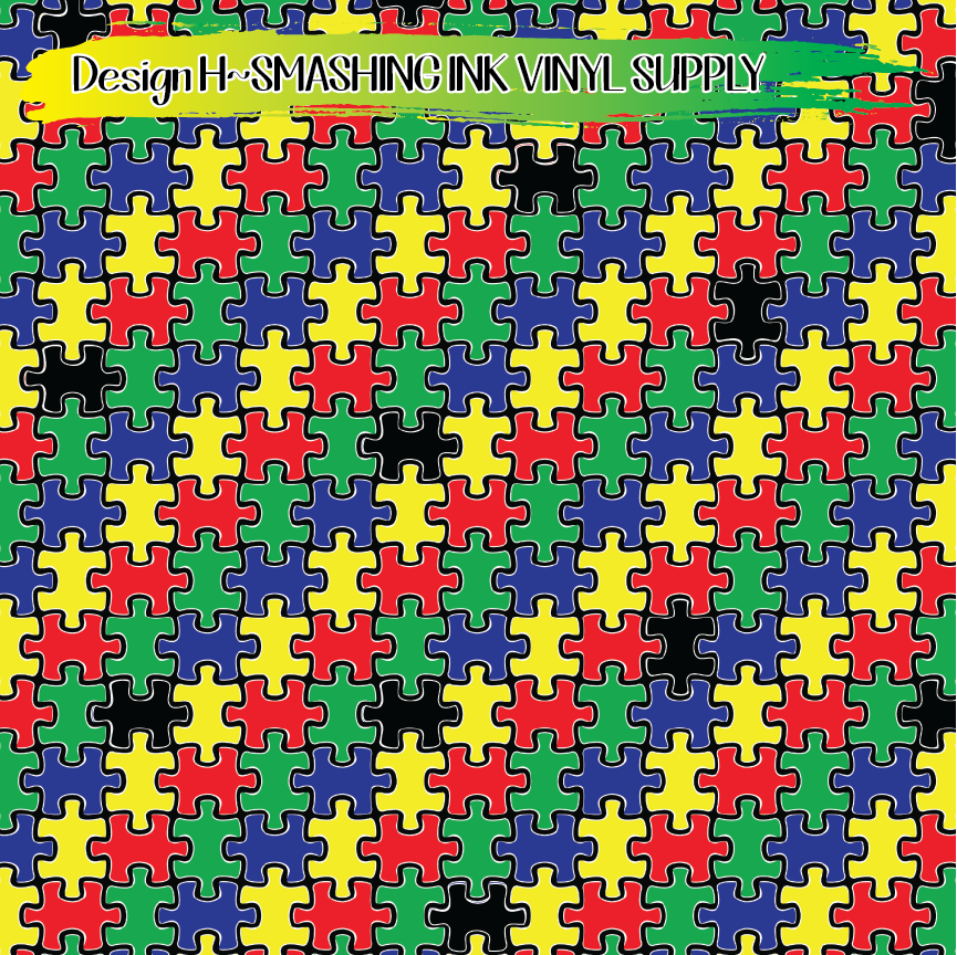 Puzzle Cause ★ Pattern Vinyl | Faux Leather | Sublimation (TAT 3 BUS DAYS)