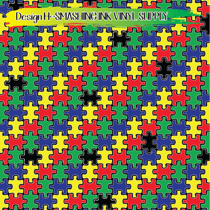 Puzzle Cause ★ Pattern Vinyl | Faux Leather | Sublimation (TAT 3 BUS DAYS)