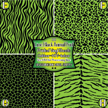 Lime Black Animal Print ★ Laser Safe Adhesive Film (TAT 3 BUS DAYS)